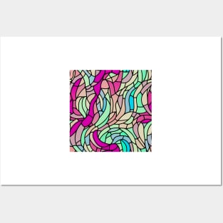 Pastel Garden - Stained Glass Design Art Posters and Art